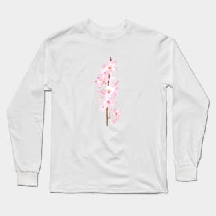 pink cherry blossom pink sakura watercolor painting Long Sleeve T-Shirt